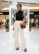 Cropped malha regata Lã verão outono curta sem mangas sólida